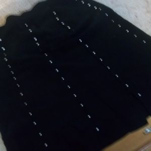 NWT THALIA SODI BURGOS SZ SMALL BLACK SKIRT SILVER